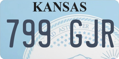 KS license plate 799GJR