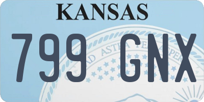 KS license plate 799GNX