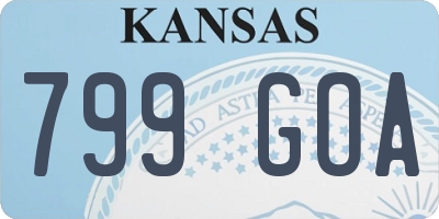 KS license plate 799GOA