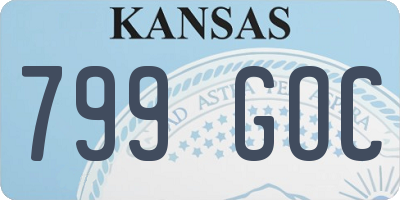 KS license plate 799GOC