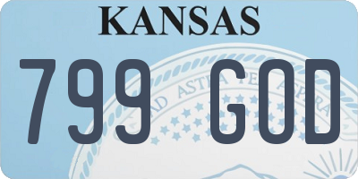 KS license plate 799GOD