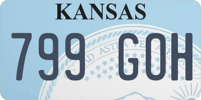 KS license plate 799GOH