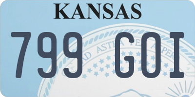 KS license plate 799GOI