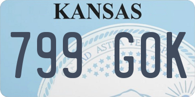 KS license plate 799GOK