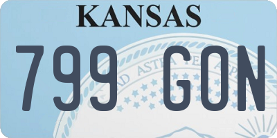 KS license plate 799GON