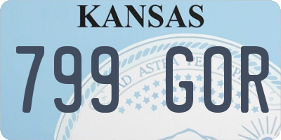 KS license plate 799GOR