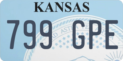 KS license plate 799GPE