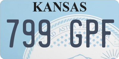 KS license plate 799GPF