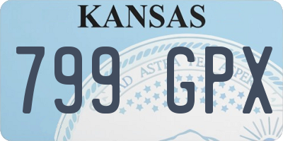 KS license plate 799GPX