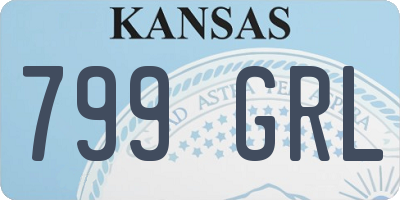 KS license plate 799GRL