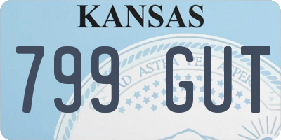 KS license plate 799GUT