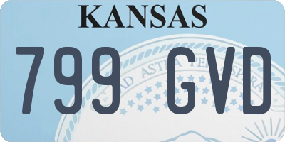 KS license plate 799GVD