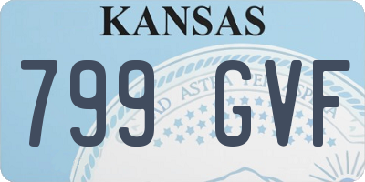 KS license plate 799GVF