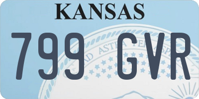 KS license plate 799GVR
