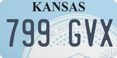 KS license plate 799GVX