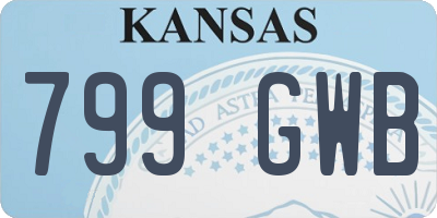 KS license plate 799GWB