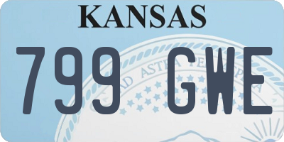 KS license plate 799GWE