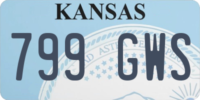 KS license plate 799GWS