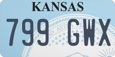 KS license plate 799GWX