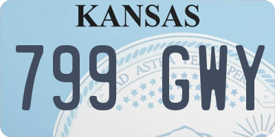 KS license plate 799GWY