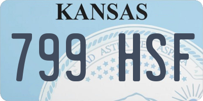 KS license plate 799HSF