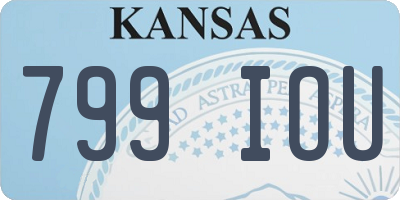 KS license plate 799IOU