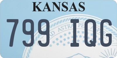 KS license plate 799IQG
