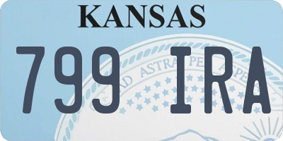 KS license plate 799IRA
