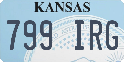 KS license plate 799IRG