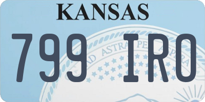 KS license plate 799IRO