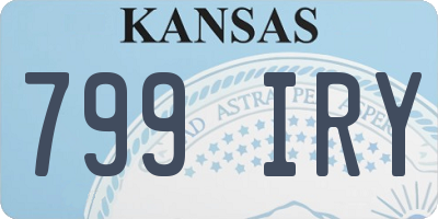 KS license plate 799IRY
