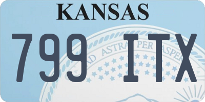 KS license plate 799ITX