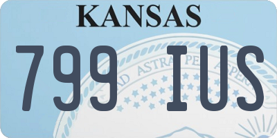 KS license plate 799IUS