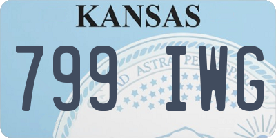 KS license plate 799IWG