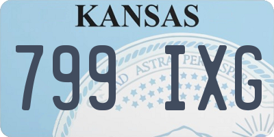 KS license plate 799IXG