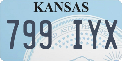 KS license plate 799IYX
