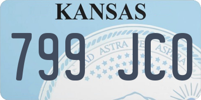 KS license plate 799JCO