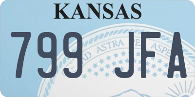 KS license plate 799JFA