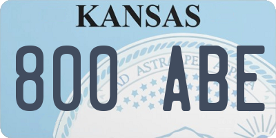 KS license plate 800ABE