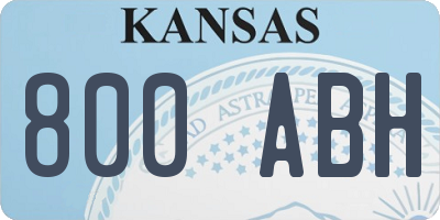 KS license plate 800ABH