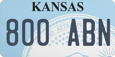 KS license plate 800ABN