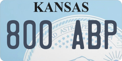 KS license plate 800ABP