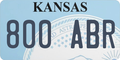 KS license plate 800ABR