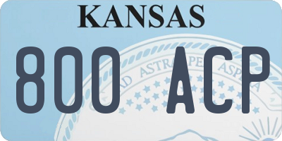 KS license plate 800ACP
