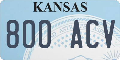KS license plate 800ACV