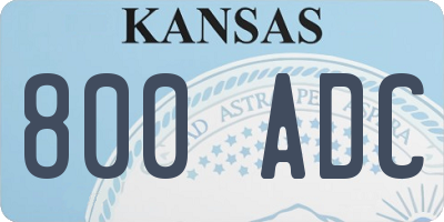 KS license plate 800ADC