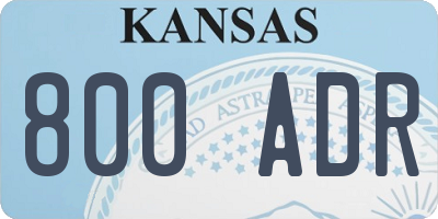 KS license plate 800ADR