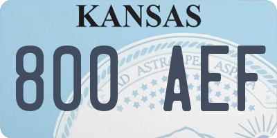 KS license plate 800AEF