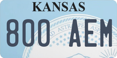 KS license plate 800AEM