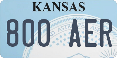 KS license plate 800AER